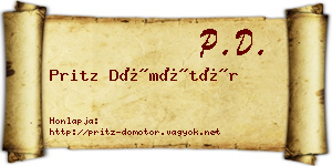 Pritz Dömötör névjegykártya